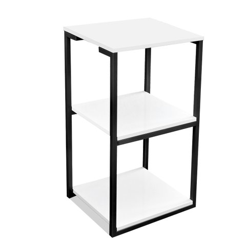 Aparador Prateleira Casa Quarto Base Preto Tampo Branco