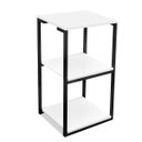 Ver imagem 1 de Aparador Prateleira Casa Quarto Base Preto Tampo Branco