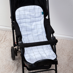 Capa de Carrinho para Bebê Percal 200 Fios 100% Algodão:grid Branco - 2