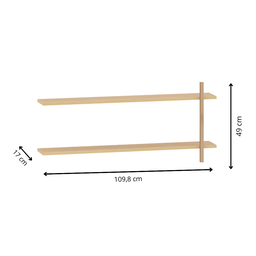 Prateleira em Mdf com Detalhe em Metal Dourado Linha Paglia Quater - 4