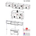 Ver imagem 4 de Armário De Cozinha Compacta 4 Peças Mp3698.964 Veneza Multimóveis Branco