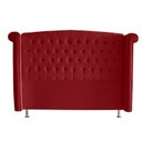 Ver imagem 3 de Kit de Quarto Cabeceira de Cama Box e Calçadeira Baú Toquio Casal 140 Cm Suede Vermelho do Lar Móvei