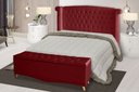 Ver imagem 2 de Kit de Quarto Cabeceira de Cama Box e Calçadeira Baú Toquio Casal 140 Cm Suede Vermelho do Lar Móvei