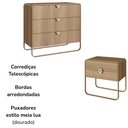 Ver imagem 6 de Comoda 02 Mesas de Cabeceira Organica Hanover Dourado Artesano