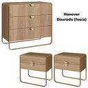 Ver imagem 5 de Comoda 02 Mesas de Cabeceira Organica Hanover Dourado Artesano
