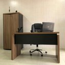 Ver imagem 6 de Conjunto com 6 Escrivaninhas com Gavetas Mesa Escritório para 6 Pessoas 125,3cm Marrom/Nogal/Preto Artany