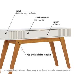 Aparador Riveira com 1 Gaveta - Off White - Colibri - 2