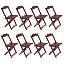 Ver imagem 5 de Kit 2 Jogos De Mesa Com 4 Cadeiras De Madeira Dobravel 60X60 - Imbuia - Marrom