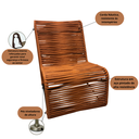 Ver imagem 5 de Conj Lotus 2 Poltronas e Puff em Aço para Sala Varanda Gourmet Corda Náutica