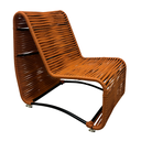 Ver imagem 2 de Conj Lotus 2 Poltronas e Puff em Aço para Sala Varanda Gourmet Corda Náutica