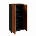 Ver imagem 5 de Armário Alto para Escritório 3 Prateleiras 2 Portas MDP 80cm Nogal com Preto F5 Office