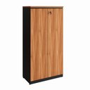 Ver mais imagens de Armário Alto para Escritório 3 Prateleiras 2 Portas MDP 80cm Nogal com Preto F5 Office