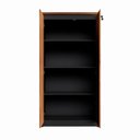 Ver imagem 7 de Armário Alto para Escritório 3 Prateleiras 2 Portas MDP 80cm Nogal com Preto F5 Office