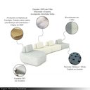 Ver imagem 3 de Sofá Ilha Sala de Estar Dakota 4 Módulos 626cm Encostos Almofadas Soltas Linho Cinza/offwhite G33 -