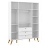 Quarto de Bebê 4 Portas e Cômoda Gaveteiro Retro Gold Branco Eco Wood com Colchão Gazin – Matic - 5