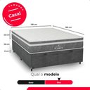 Ver imagem 6 de Cama Box Baú Casal Cinza + Colchão Paris Molas Ensacadas Suede Cinza/cinza