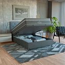 Ver imagem 1 de Cama Box Baú Casal Cinza + Colchão Paris Molas Ensacadas Suede Cinza/cinza