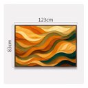 Ver imagem 3 de Quadro Abstrato Ondas Orgânicas Terracota Verde Dourado