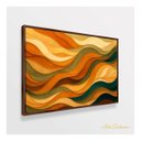 Ver imagem 2 de Quadro Abstrato Ondas Orgânicas Terracota Verde Dourado