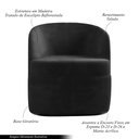 Ver imagem 3 de Poltrona Decorativa Design Moderno Bel Sala de Estar Base Giratória Veludo Cinza Escuro G33 - Gran B