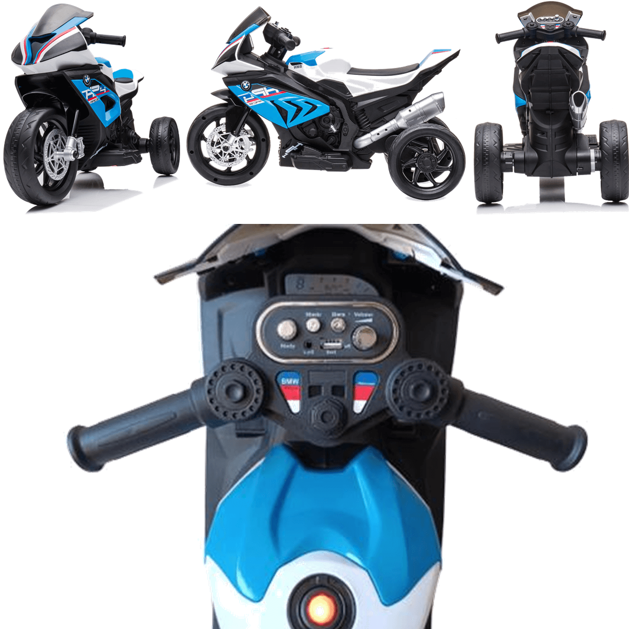 Moto Eletrica Infantil Zippy Toys Bmw Hp4 Racer Sport 6v Azul - 3