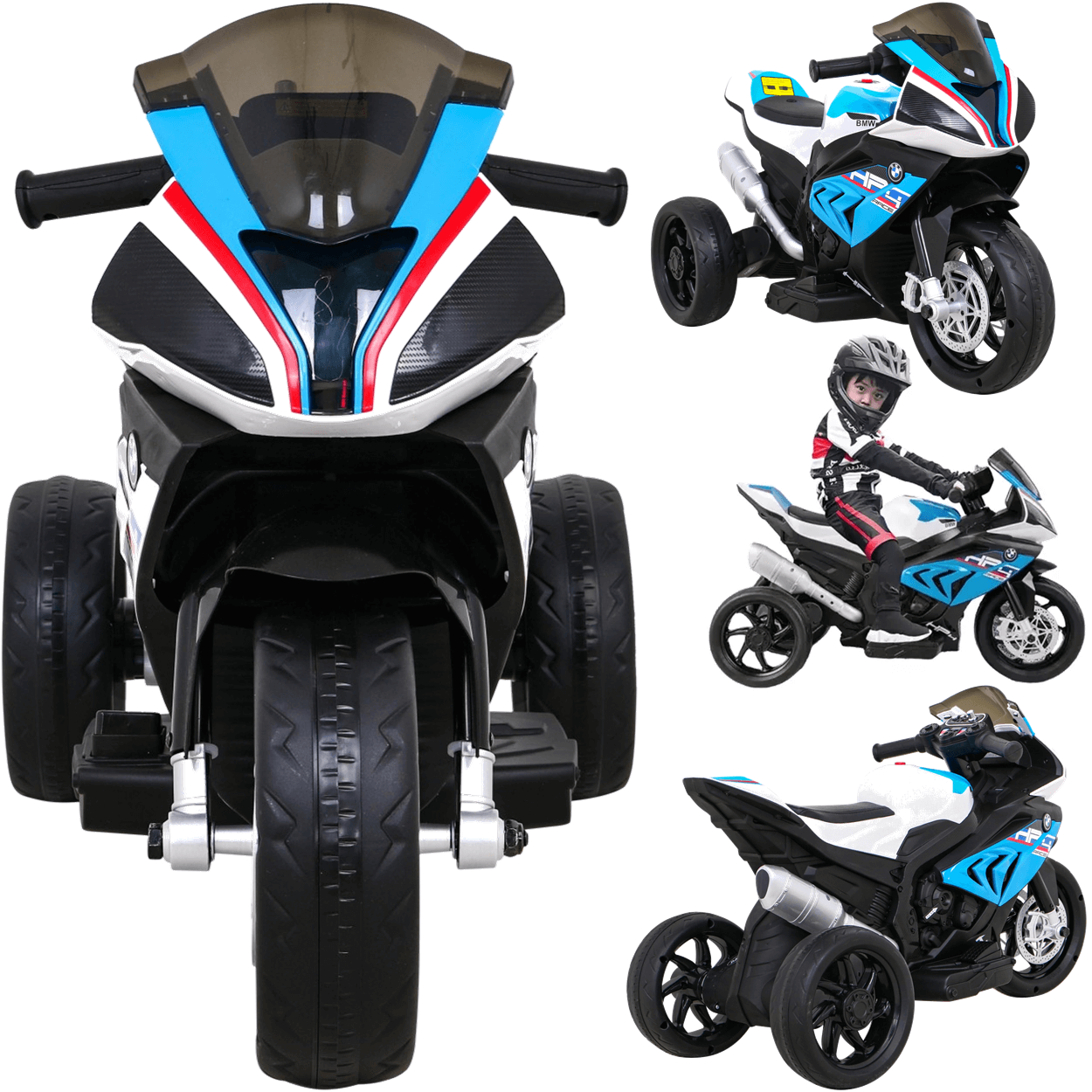 Moto Eletrica Infantil Zippy Toys Bmw Hp4 Racer Sport 6v Azul - 2