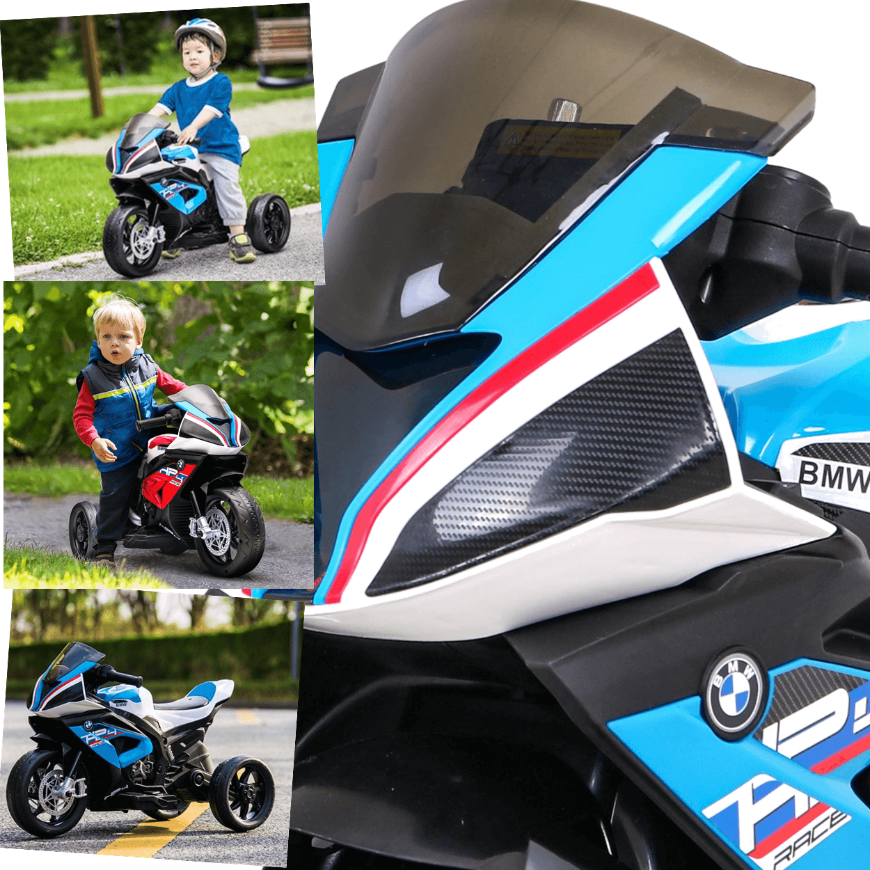 Moto Eletrica Infantil Zippy Toys Bmw Hp4 Racer Sport 6v Azul - 4