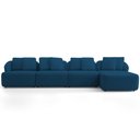 Ver imagem 2 de Sofá 5 Lugares com Chaise Direito Sala Living 328cm Arlo F04 Veludo Azul Marinho - Lyam Dec
