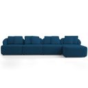 Ver imagem 3 de Sofá 5 Lugares com Chaise Direito Sala Living 334cm Arlo F04 Veludo Azul Marinho Tc-12012 - Lyam Dec