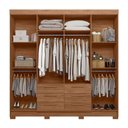 Ver imagem 2 de Guarda-roupa Casal Santana 8 Portas 6 Gavetas Jatoba - Pnr Móveis