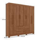 Ver imagem 4 de Guarda-roupa Casal Santana 8 Portas 6 Gavetas Jatoba - Pnr Móveis