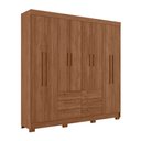 Ver imagem 3 de Guarda-roupa Casal Santana 8 Portas 6 Gavetas Jatoba - Pnr Móveis