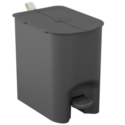 Lixeira Borboleta com Pedal 6 Litros Cinza Chumbo com Alça - 10660/0536 - COZA LIXEIRA BORBOLETA C/ 