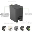 Ver imagem 2 de Lixeira Borboleta com Pedal 6 Litros Cinza Chumbo com Alça - 10660/0536 - COZA LIXEIRA BORBOLETA C/
