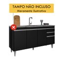 Ver imagem 4 de Balcão de Cozinha 150 Cm 4 Portas 2 Gavetas sem Tampo Ayla Preto