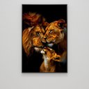 Ver imagem 3 de Quadro Decorativo Família Leão Leoa com Um Filhote Sala Quarto Casa Escritório