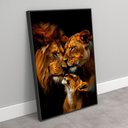 Ver imagem 2 de Quadro Decorativo Família Leão Leoa com Um Filhote Sala Quarto Casa Escritório