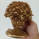 Ver mais imagens de Castiçal Suporte para Vela 14x12x12cm Resina Dourado