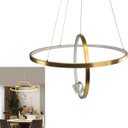Ver imagem 1 de Luminaria Lustre Pendente 2 Aneis Arco Luxo Perfil Moderno Decoraçao Planeta Infinito Sala Jantar Re