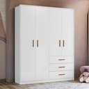 Ver imagem 2 de Guarda Roupa Infantil 176cm com 4 Portas Nelly Branco Z49 - Mpozenato