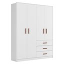 Ver imagem 1 de Guarda Roupa Infantil 176cm com 4 Portas Nelly Branco Z49 - Mpozenato