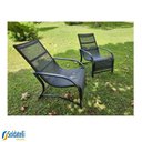 Ver imagem 5 de Poltrona Outdoor Giardino Estrutura Preta com Tela Sling Preta ou Mesclado - Datelli Design