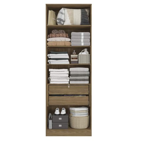 Guarda Roupa sem Portas Closet Modulado 80cm Linha Modulado Adapt Arm80amdp Kappesberg - Nogueira