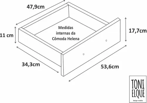 Armário Cómoda Roupeiro 6 Gavetas Branco - 5