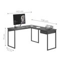 Ver imagem 2 de Escrivaninha em L 1 Gavetas Folix Preto Onix