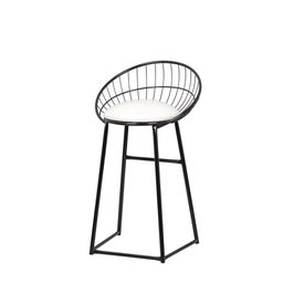 Banqueta Banco Paris Cor Preto com Acento na Cor Off White - 2
