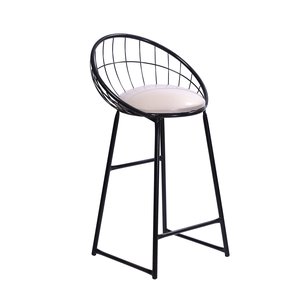 Banqueta Banco Paris Cor Preto com Acento na Cor Off White