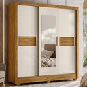 Ver imagem 2 de Guarda Roupa Bahamas 202cm 3 Portas Freijó Off White com Espelho Moval