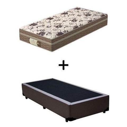 Cama Box Solteiro + Colchão Mola Ensacada Probel Style Pillow Euro Solteiro