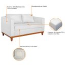 Ver imagem 7 de Kit Sofá 3 Lugares e 2 Poltronas Europa 180 cm Estilo Conforto e Elegância Suede Branco - ADJ Decor